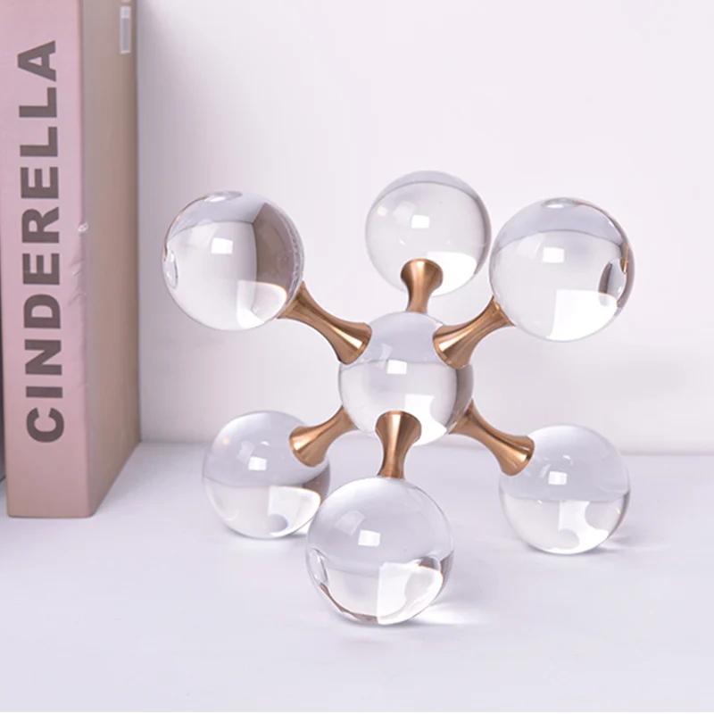 Modern minimalist creative glass crystal ball ornaments living room home decorations desktop room model room soft furnishings