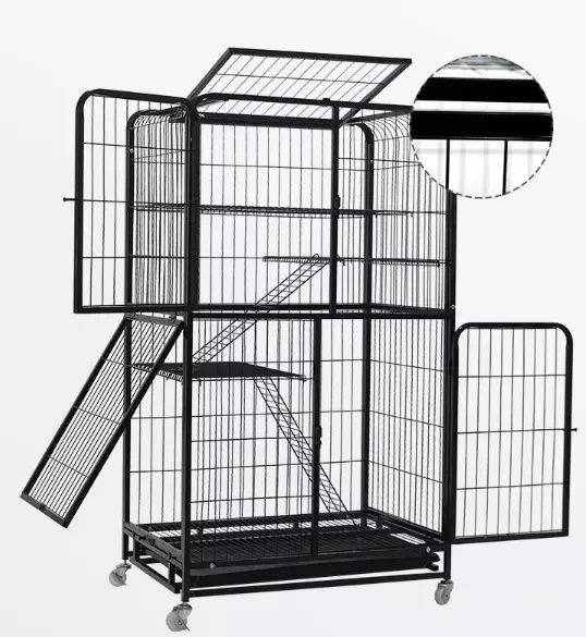 High Quality Galvanized Tube Cat Cage Dense Iron Dog Villa Durable Pet Cage wholesale 3 layer cat cage