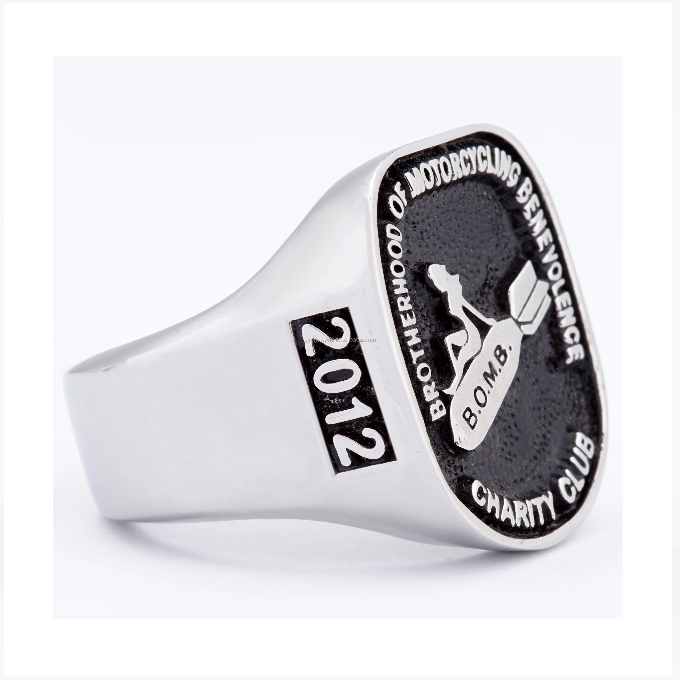2012 factory stainless steel custom signet ring with personalized logo
