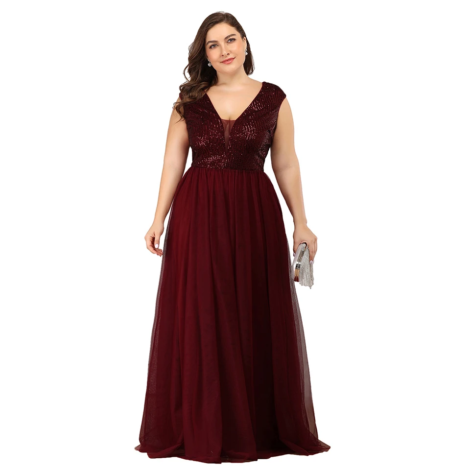 Embroidery Tulle Prom Dress For Fat Women Occassion Evening dresses