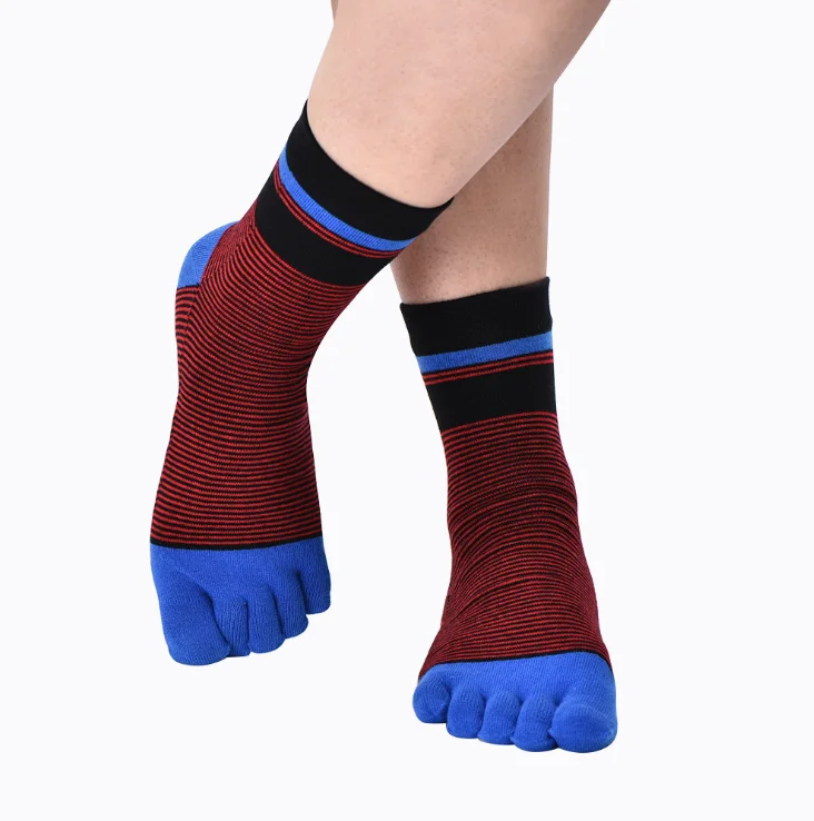 Five Fingers Socks Compression Toe Striped Socks 5 Finger Socks