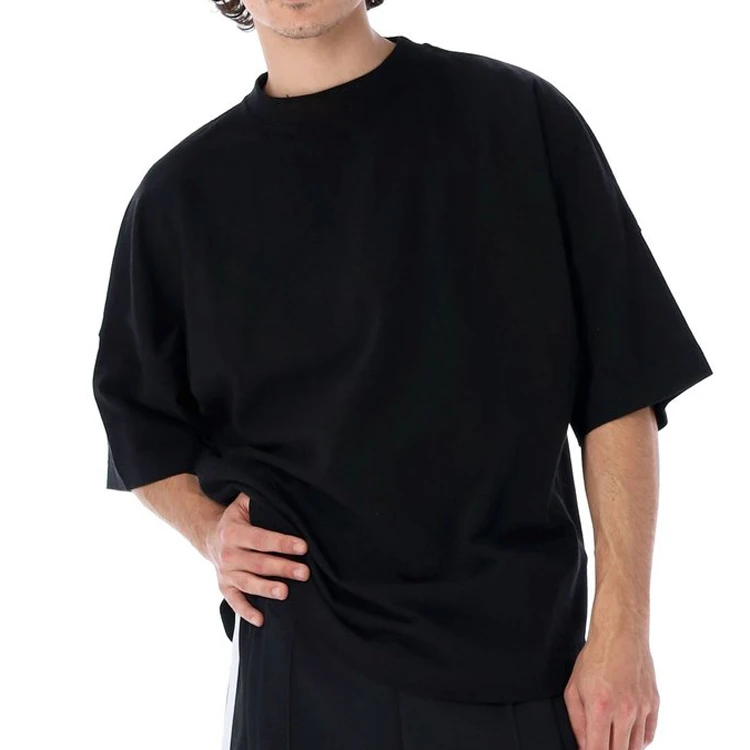 240gsm 100% Cotton Single Jersey Fabric Black T shirt Custom Logo Oversized Big And Tall T shirt For Men