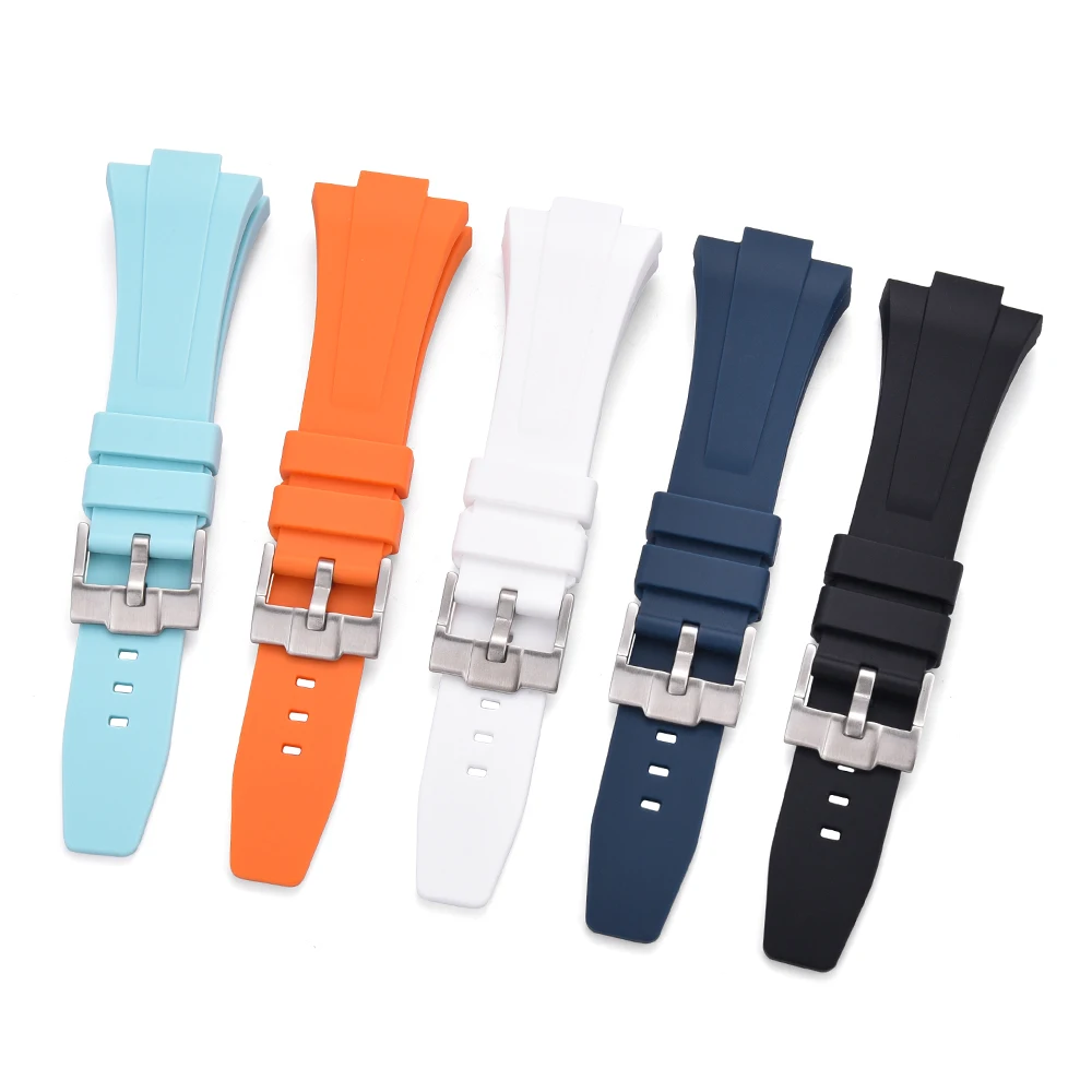JUELONG Customized Quick Released Fashion Curved End Rubber Watch Strap 11mm 12mm Double Switch Ear Soft Silicone Watch Band