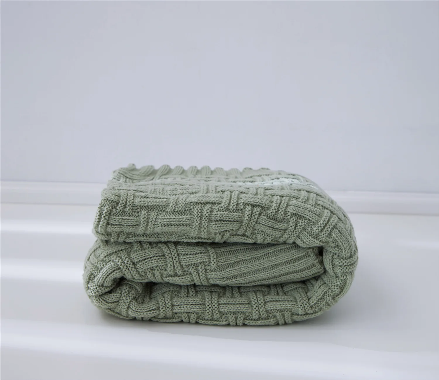 Double Basket Weave Blanket Autumn Winter Knit