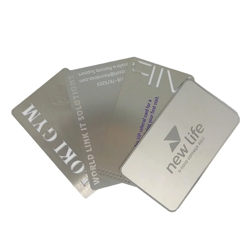 Hot Selling custom logo nfc card  silver metal nfc card engraving