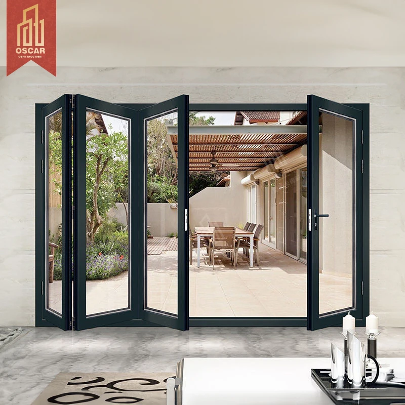Oscaracso Small folding door movable house door occupying small space aluminium alloy white interior Folding door factory