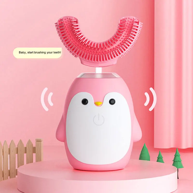 v-white Smart ultrasonic automatic toothbrush u shaped 3 sided kids electric toothbrush