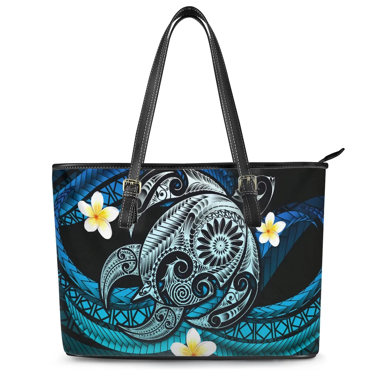 2022 Polynesian Tattoo fashion custom tote bags women handbags ladies large two compartment tote bag