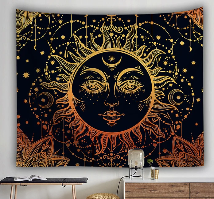 Multi printing fiber optic tapestry wall hanging room decoration background wall cloth net red bedside tapestry