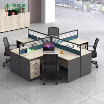 Multi three drawer office furniture beauty organizer computer desk office workstation desk with partition