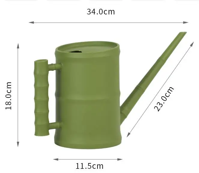 New Chinese wind bamboo tube watering pot plastic garden tools home gardening green plant long mouth watering pot