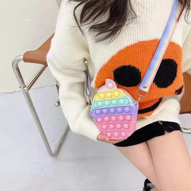 Shoulder strap phone bags bubble gum decompression colorful for Samsung S23 relax travel Silicone holder for iphone 13 pro max