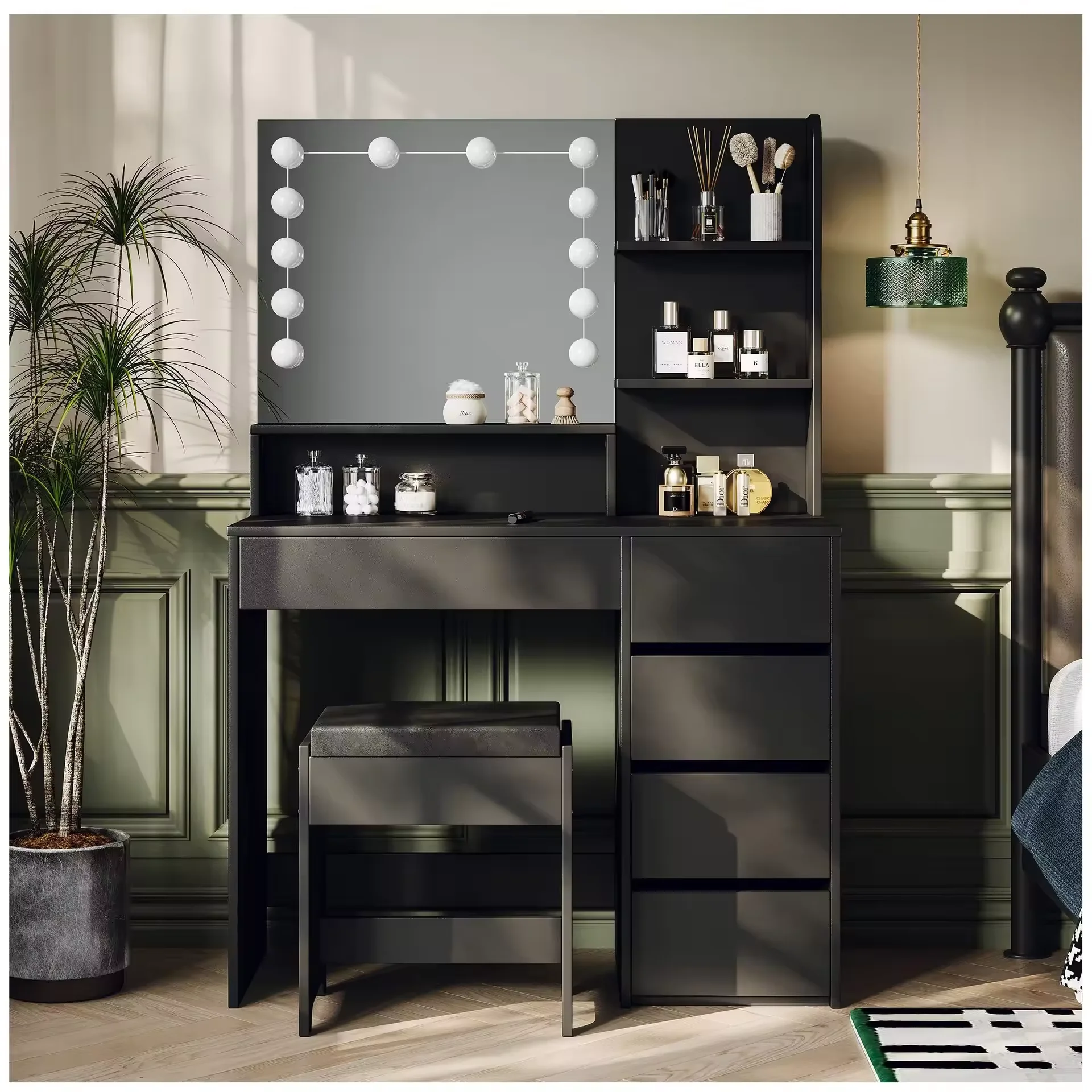 Bedroom Furniture Makeup Vanity Table Set Modern Dresser Makeup Vanity Desk Luxury Dressing Table With Mirror And Drawers