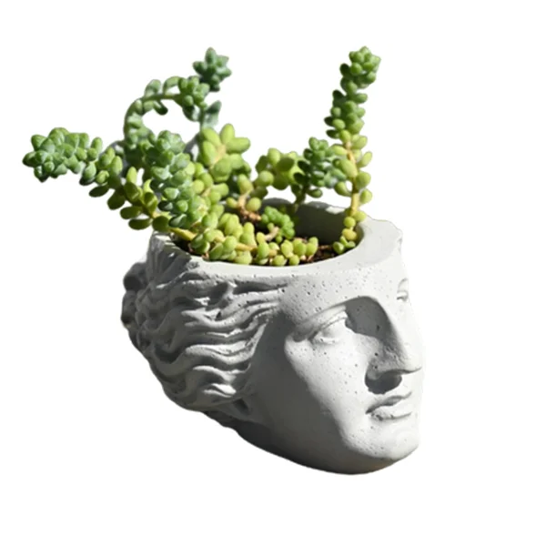 Custom Venus Planter Roman Goddess Head Plant Pot Cement Concrete Head Flower Vase for Home Decor