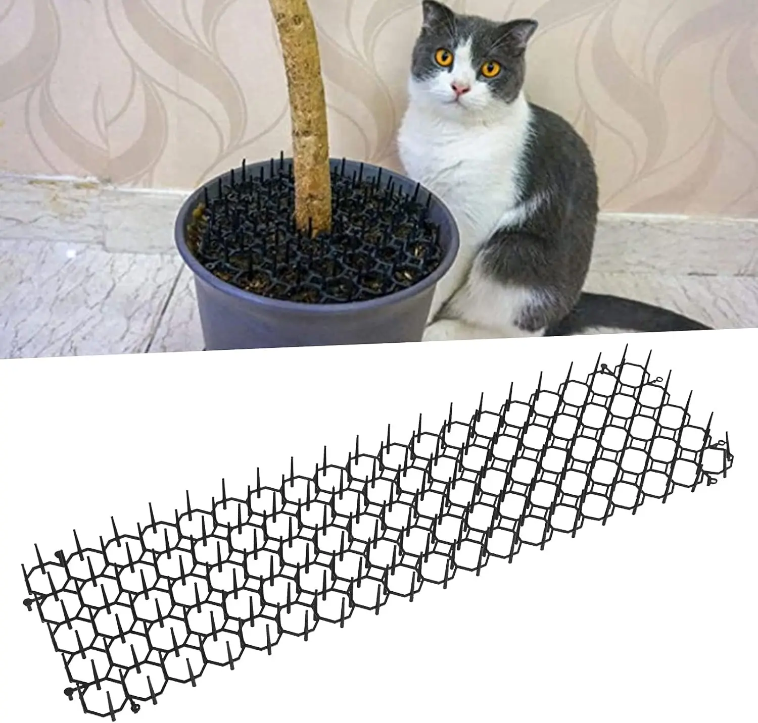 6pcs Indoor and Outdoor Anti-cat Network with Spikes Digging Stopper