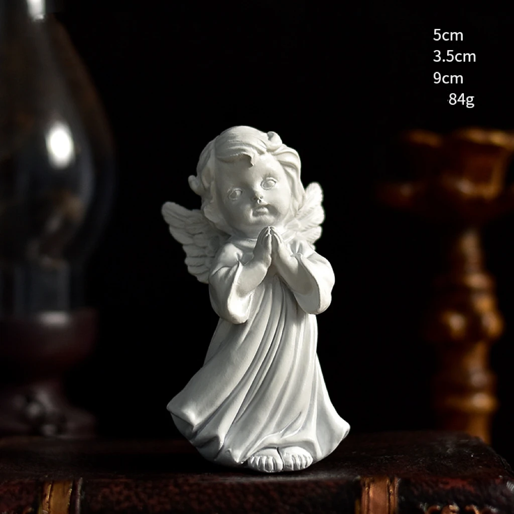 New Design Mini Angel Statue Desktop Gift Small Flower Fairy Ornament Resin Crafts