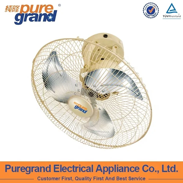 16 Inch industrial low watt ceiling commercial metal blade electric ac dc oscillating high speed orbit retro orient ceiling fan