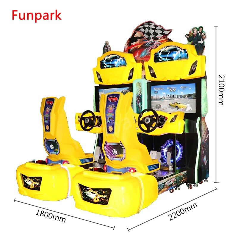 Funpark Popular Two-player Racing Game Simulation Driving Car Coin Operated Games Machine