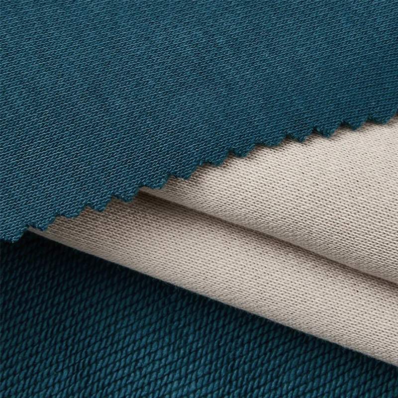 Wholesale 480Grams French Terry 100% Cotton Fabric Textile Raw Material Cloth Knitted Cotton Fabric Plain