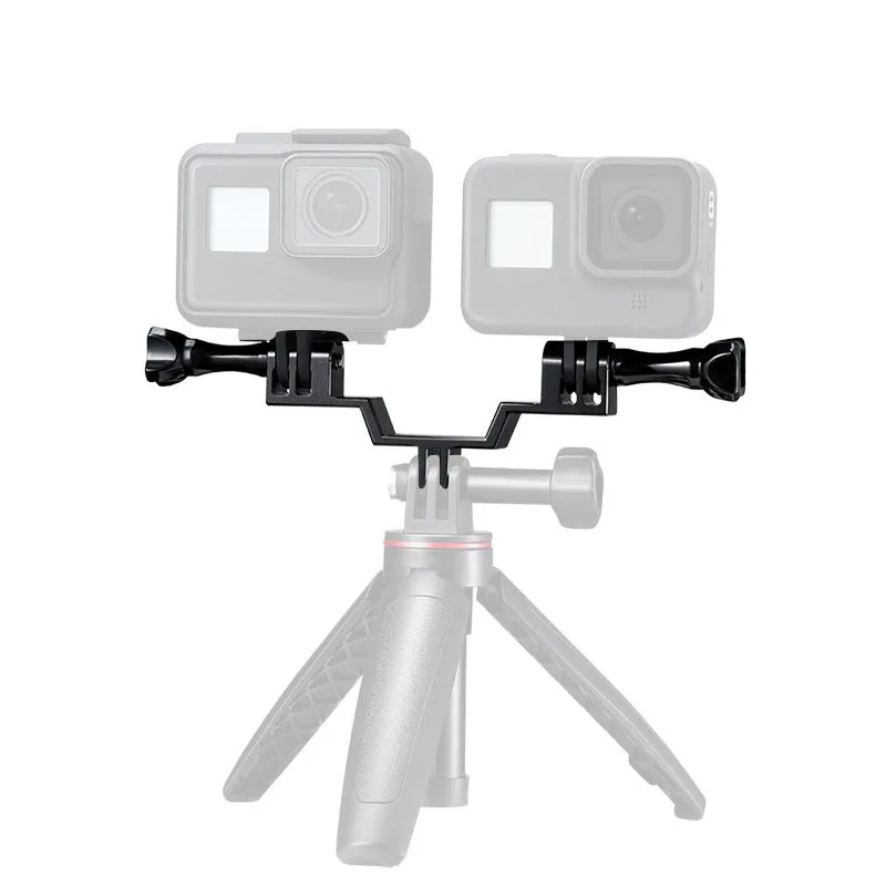Dual-Head Bracket Camera Mount Seat Mount Compatible for GoPro Hero 11/10/9 Action Cameras