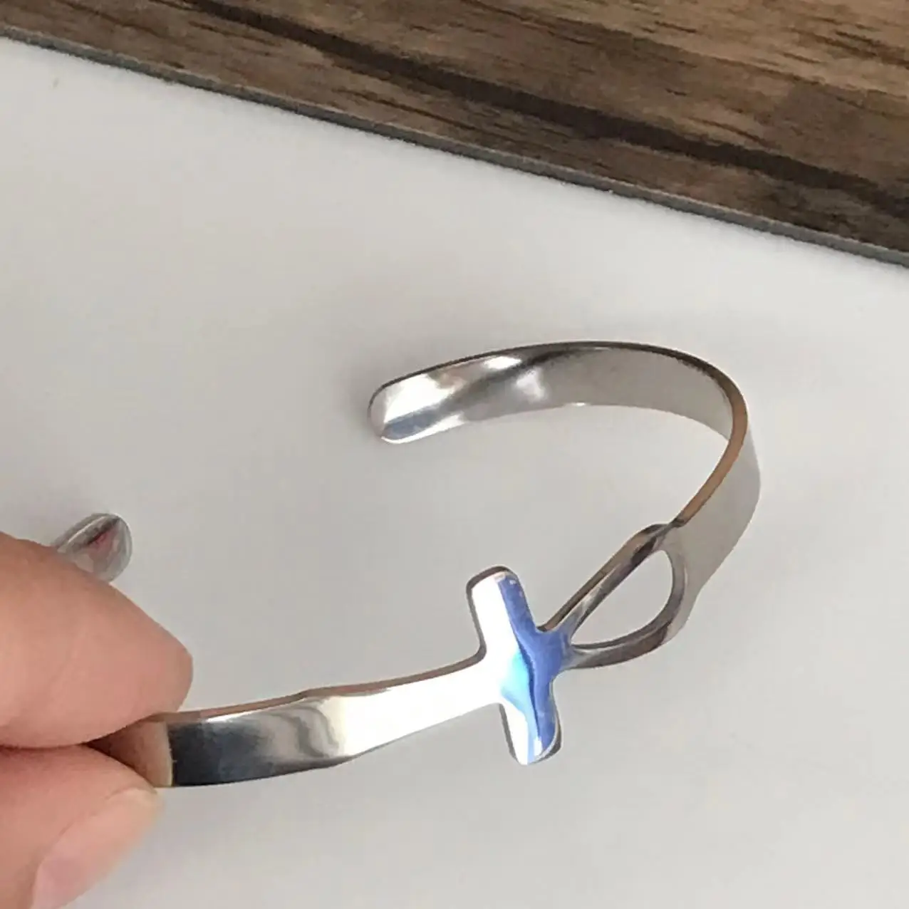 Factory promotion custom silver color stainless steel Ancient Egypt ankh cross cuff bracelet fashion jewelry bracelets for gift