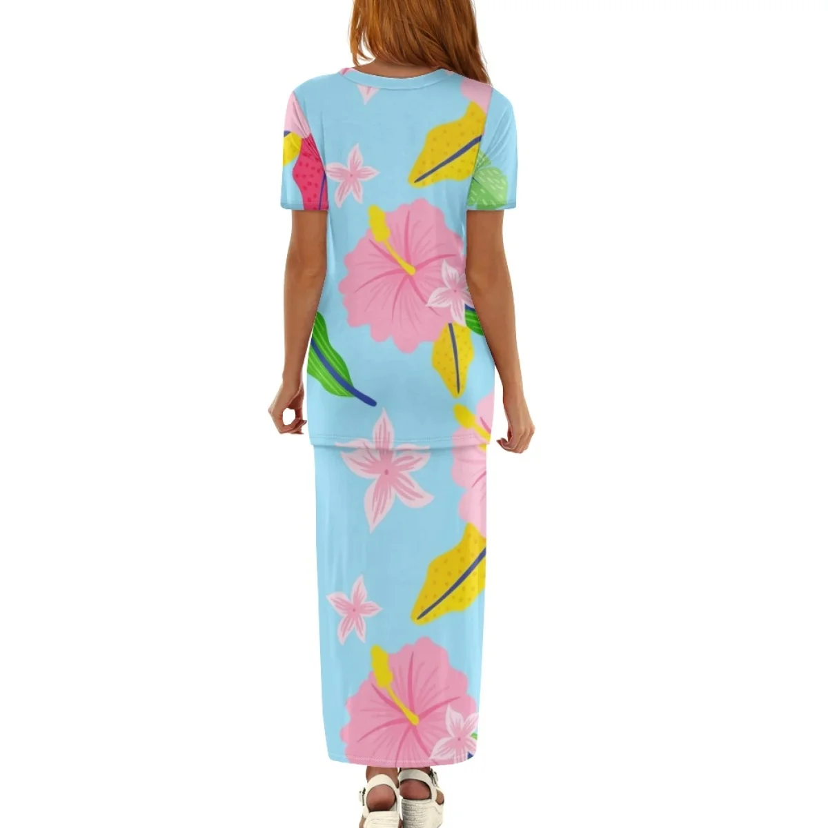 Printing Your Brand Two Kits Plus Size Clothes For Female Short Sleeve Dresses Lady