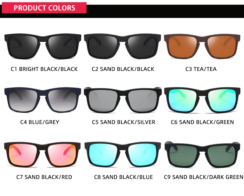 FUQIAN Fashion Square Elastic Paint Soft Matt  Polarized Women Men Sunglasses Stylish Black Sport Mirror Shades UV400