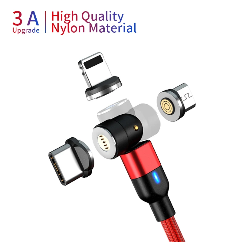  3 в 1 нейлоновый Плетеный Магнитный зарядный кабель совместим с Micro USB Type C usb для мобильного телефона передачи