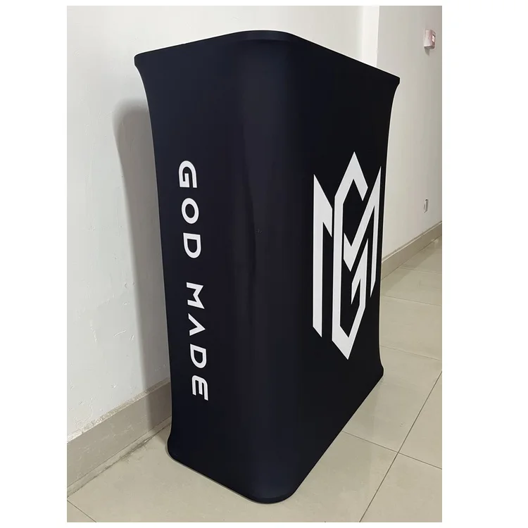Custom trade show table display stand oval pop up bar counter