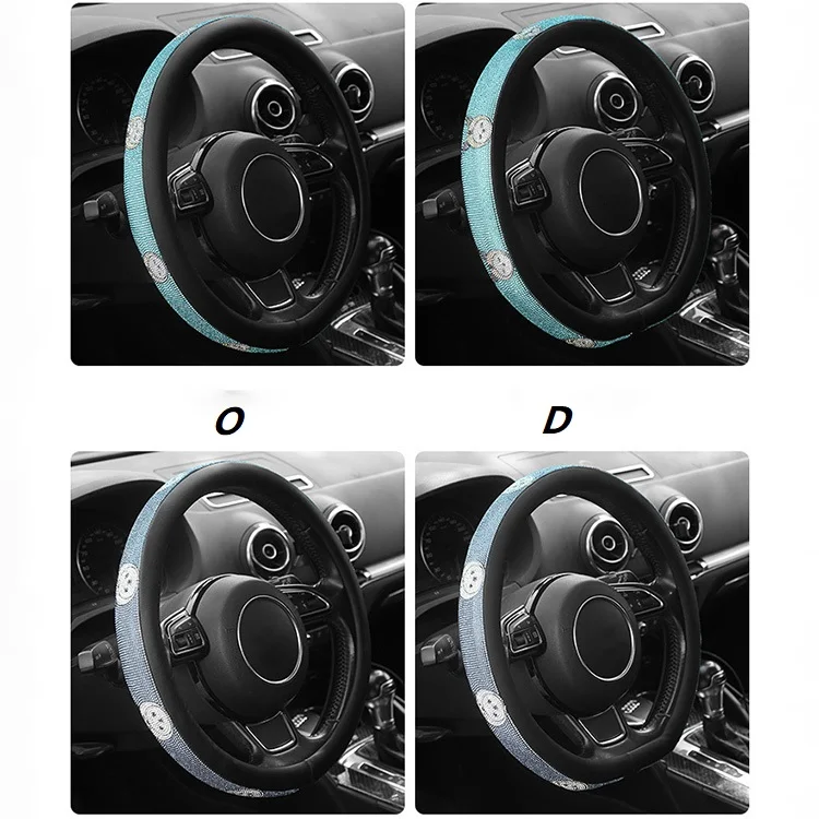D shape Full Diamond Steering Wheel Cover