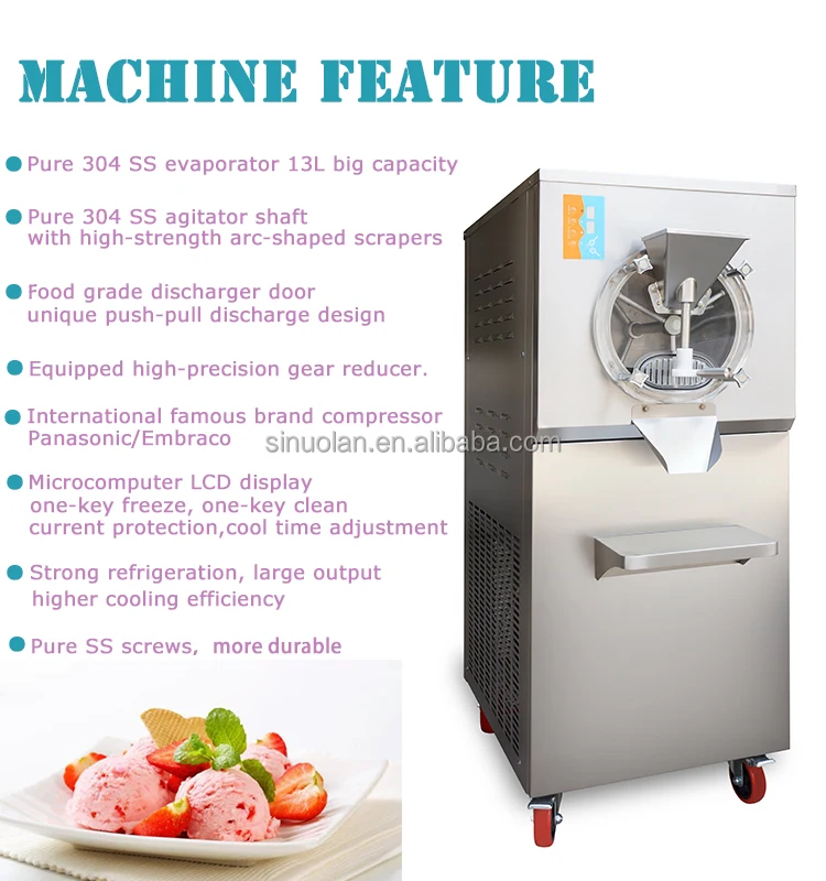 Hard Ice Cream Machine Gelato Batch Freezer Commercial