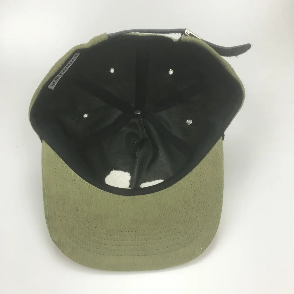 Custom Flat brim unstructured Hats Snap Back cap Wholesale Green 5 panel cap
