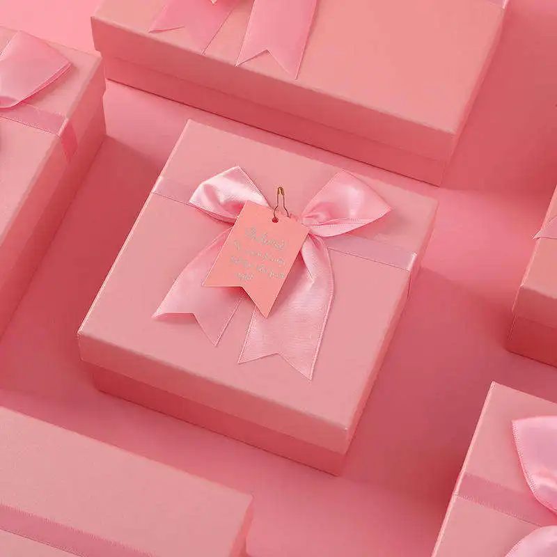 Custom Size And Design Surprise Two-pieces Lid And Base Bow Tie Cardboard Birthday Gift Paper Packaging Box