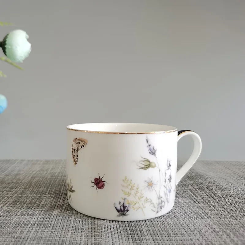 Set of 6 Chinese Style Tableware Porcelain Coffee Cup Saucer Sets Tea Cups And Saucers Bone China