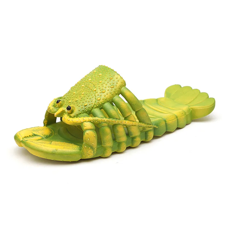 2021 New Fashion Funny Lobster Pvc Plastic Slippers Unisex Men Women Male Slides Slippers Casual Custom