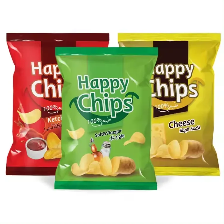 Custom Printed Empty Back Seal Plastic Banana Tortilla Plantain Potato Chips Bag