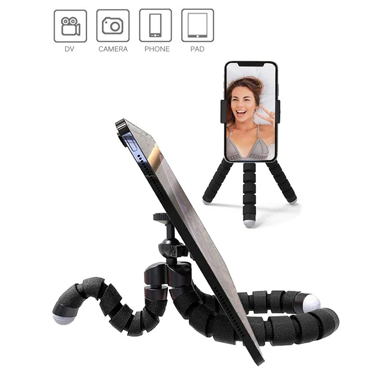 
Phone Camera Mini Tripod Mount With Wireless Control Flexible Sponge Octopus Stand For Smartphone Camera 