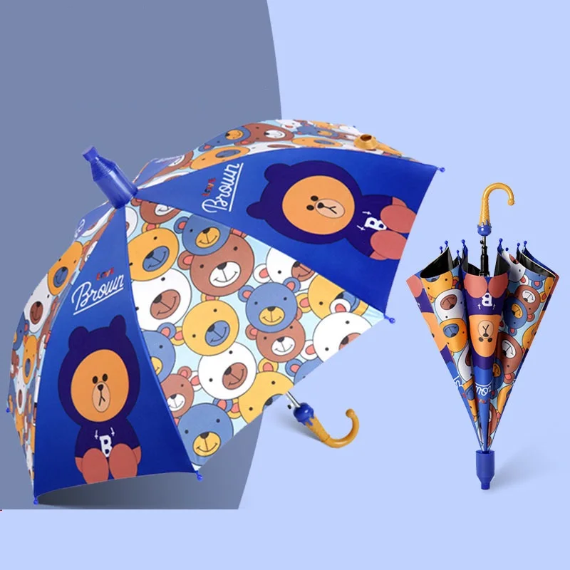 Cute cartoon umbrella Long Handle Child Umbrella For Kids travel camping go to school