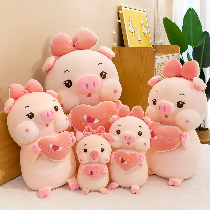 2022 Hot seller kawaii soft valentines day gift animal dolls stuffed plush toy love pigs