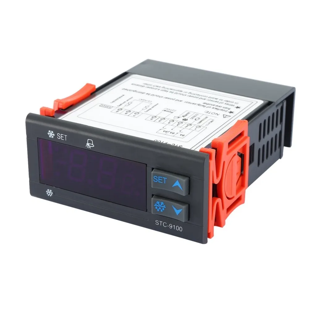 STC-9100 Temperature Control Regulator Cold Storage Freezer Temperature Controller Cooling Frost Alarm Dual Sensor