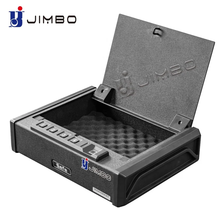 JIMBO High Quality Portable Smart Gun Safe Box Quick Access Easy Operation Firearm Fingerprint Biometric Gun Safety Box