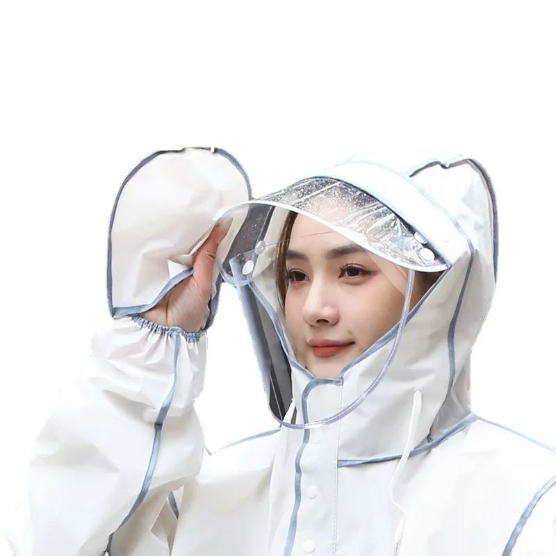 Wholesale adult hooded sleeved raincoats for men and women EVA thick material plastic easy to carry and light weight