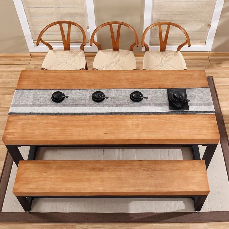 Ресторанная мебель деревянный обеденный стол со скамьей и скамейка из массива дерева на заказ быстрая доставка