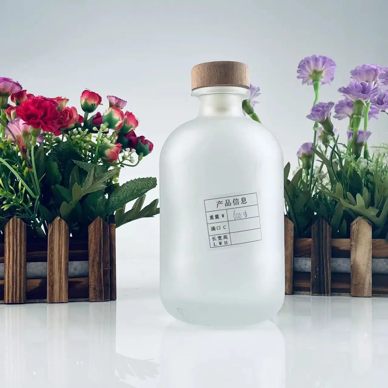Glass Bottles Bottles Wholesale Transparent China Sanded 200 Ml Juice Bottle Beverage Cylinder Cork Cap Glass Products Jasmine