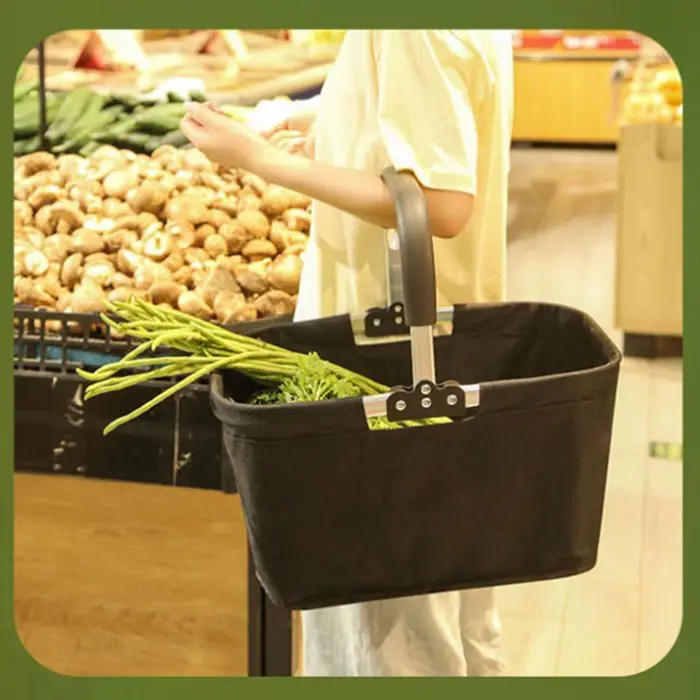 Wholesale Customized Foldable Shopping Handheld Basket Reusable Metal Storage Shopping Baskets