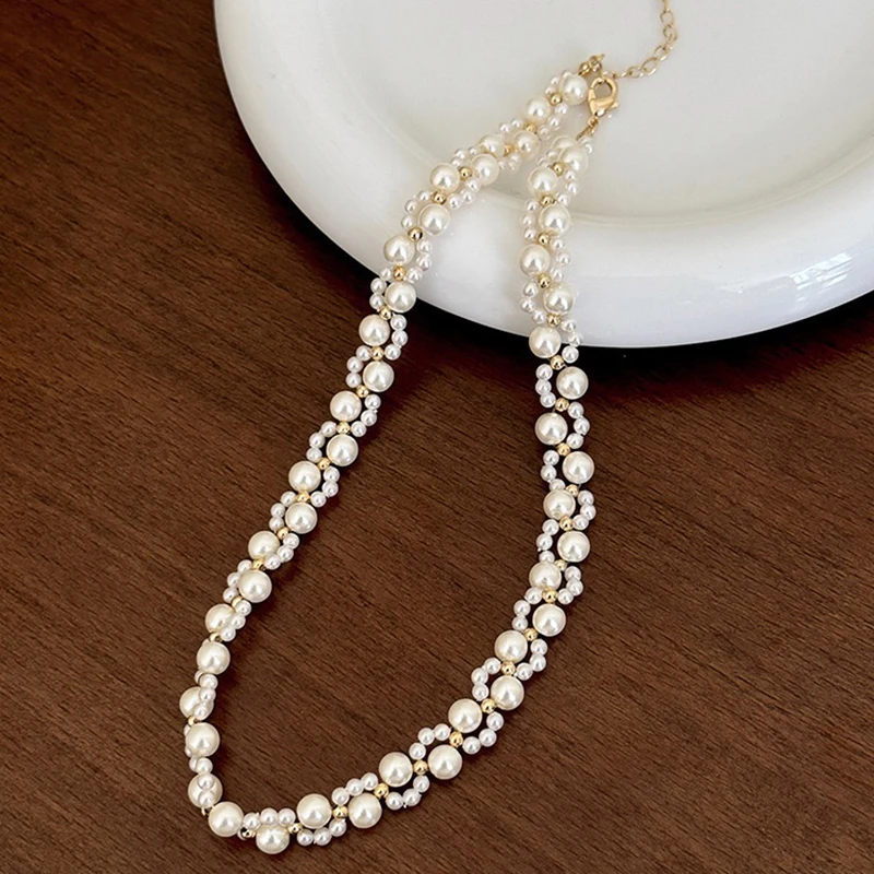 18k Gold Handmade Fashion Jewelry Sets for Women conjuntos de joias colar de perolas Handmade Beaded Jewelry