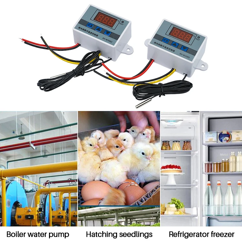 XH-W3002 микрокомпьютер цифровой регулятор температуры светодиодный термостат переключатель постоянного тока 12 В переменного 110 220