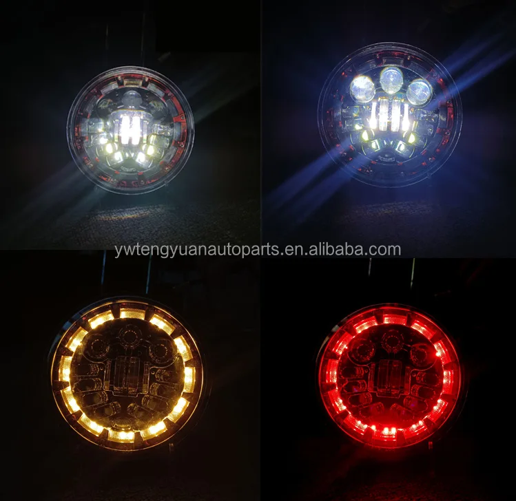Good Quality 84W RED YELLOW WHITE motorcycles Car Led Headlight Car Led Headlight 7 Inch Round Led Headlight
