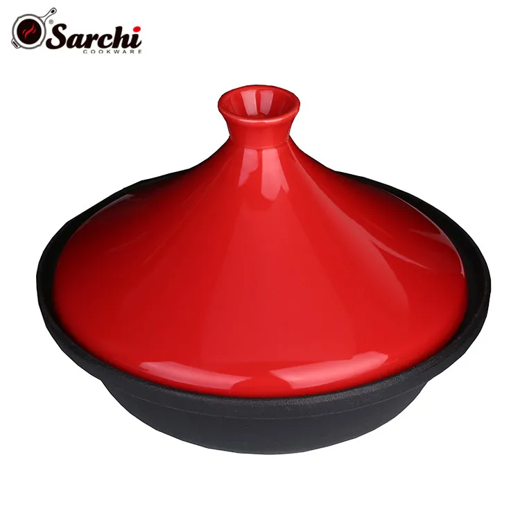 Оптовая продажа тагиновый горшок чугунные панели Marroquino Tagine из чугуна с керамической крышкой