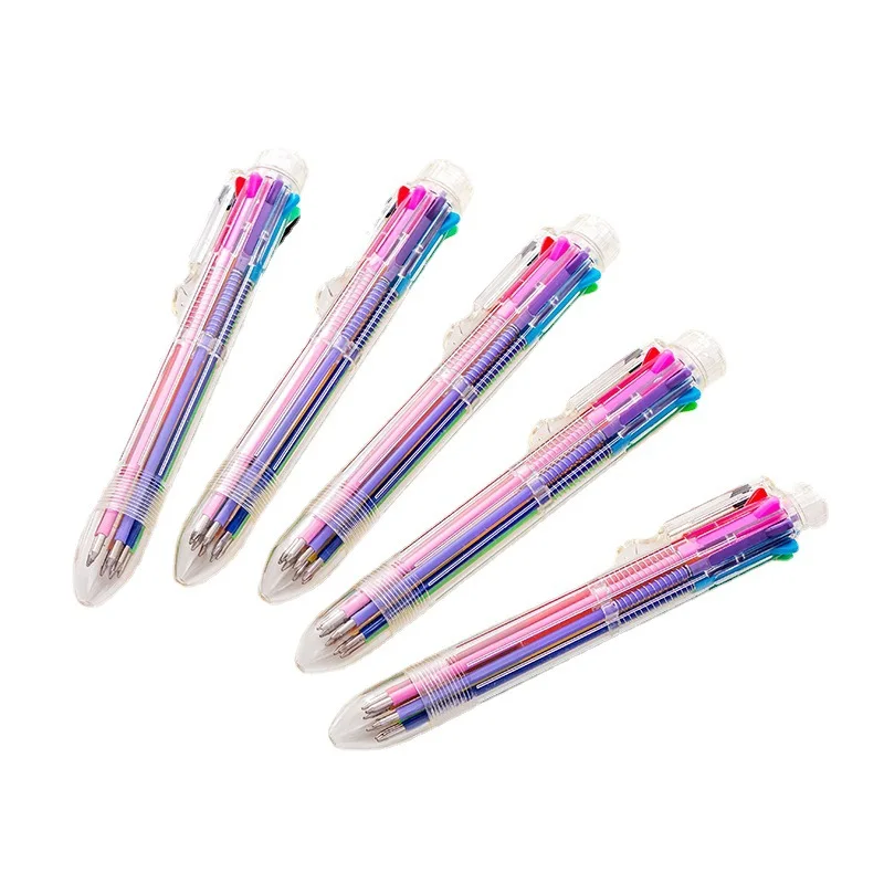 Wholesale Promotional Plastic 8 in 1 Ball Point Pen Multicolor Custom Logo Ball Pens for Advertising